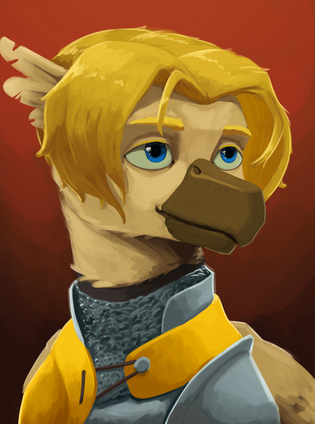 Size: 3120x4200 | Tagged: safe, derpibooru import, oc, oc:william steelbeak, unofficial characters only, gryphon, equestria at war mod, armor, blonde hair, blue eyes, bust, folded wings, griffon oc, hair, image, knight, png, portrait, simple background, smiling, solo, wings