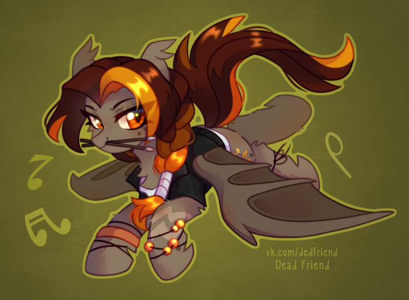 Size: 3852x2824 | Tagged: safe, artist:dedfriend, derpibooru import, oc, unofficial characters only, bat pony, pony, image, png, solo