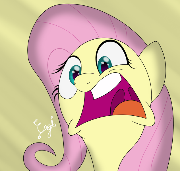 Size: 2689x2549 | Tagged: safe, artist:engi, derpibooru import, fluttershy, pegasus, pony, buckball season, bust, faic, female, frown, high res, image, mare, open mouth, png, signature, simple background, solo