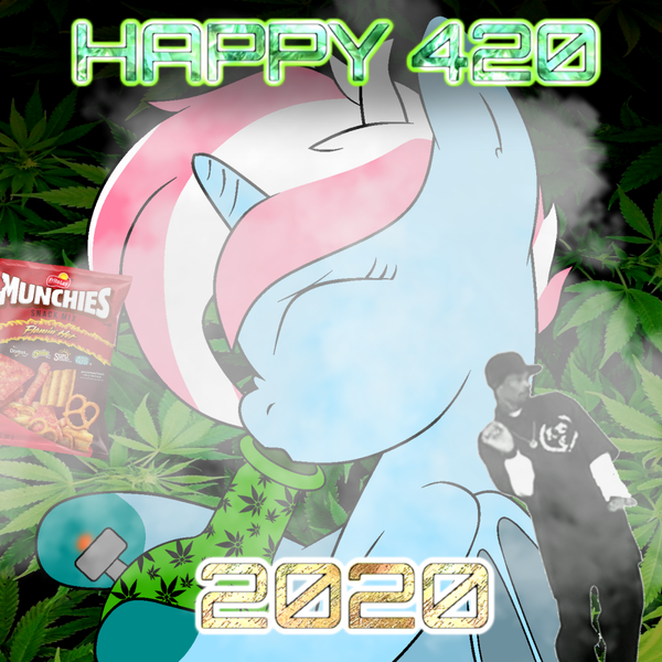 Size: 995x995 | Tagged: safe, artist:fruityhorssse, derpibooru import, oc, oc:sora kite, dracony, dragon, hybrid, pony, unicorn, 2020, 420, 420 blaze it, bong, dragoness, drugs, drugs are bad mmmkay?, female, food, image, marijuana, png, smoke, smoking, snoop dogg, solo