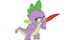 Size: 1600x900 | Tagged: safe, artist:totalcrazyness101, derpibooru import, spike, dragon, feather, image, male, png, simple background, solo, transparent background, vector