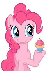 Size: 2004x2993 | Tagged: safe, artist:youki506, derpibooru import, pinkie pie, earth pony, pony, cupcake, female, food, high res, image, mare, png, simple background, solo, transparent background, vector