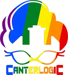Size: 800x882 | Tagged: safe, artist:flynnmlp, derpibooru import, edit, my little pony: a new generation, spoiler:my little pony: a new generation, canterlogic, derpibooru exclusive, g5, glasses, image, implied phyllis cloverleaf, logo, png, pride month, rainbow, simple background, transparent background, vector