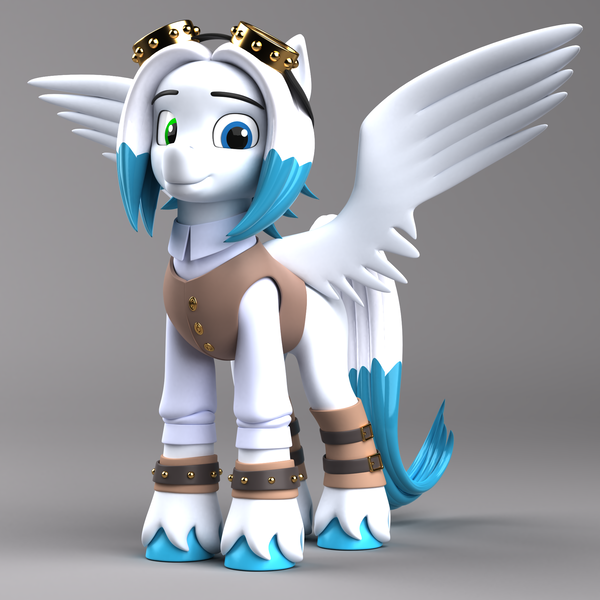 Size: 2000x2000 | Tagged: safe, artist:argos90, derpibooru import, oc, oc:cold front, pegasus, 3d, commission, image, png, reference sheet, simple background, solo