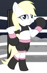 Size: 1080x1680 | Tagged: safe, anonymous artist, derpibooru import, oc, oc:aryanne, earth pony, pony, bipedal, boxing, boxing gloves, clothes, female, image, looking at you, png, smiling, solo, sports, sports bra