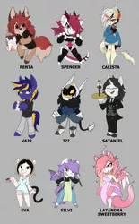 Size: 3248x5236 | Tagged: safe, artist:shusha, derpibooru import, oc, oc:reinina hazard, oc:vajr, unofficial characters only, gray background, image, png, simple background