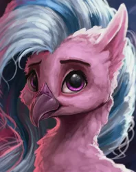 Size: 3243x4096 | Tagged: safe, artist:ryanmandraws, derpibooru import, silverstream, hippogriff, equestria at war mod, bust, chest fluff, female, fluffy, image, jpeg, looking at you, portrait, smiling, solo, solo female