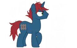 Size: 1098x691 | Tagged: safe, artist:katnekobase, artist:ry-bluepony1, derpibooru import, oc, oc:train track, unofficial characters only, pony, unicorn, base used, cutie mark, frown, full body, green eyes, hair, hooves, horn, image, male, mane, mean, messy mane, png, show accurate, side view, simple background, solo, stallion, standing, tail, transparent background, unicorn oc