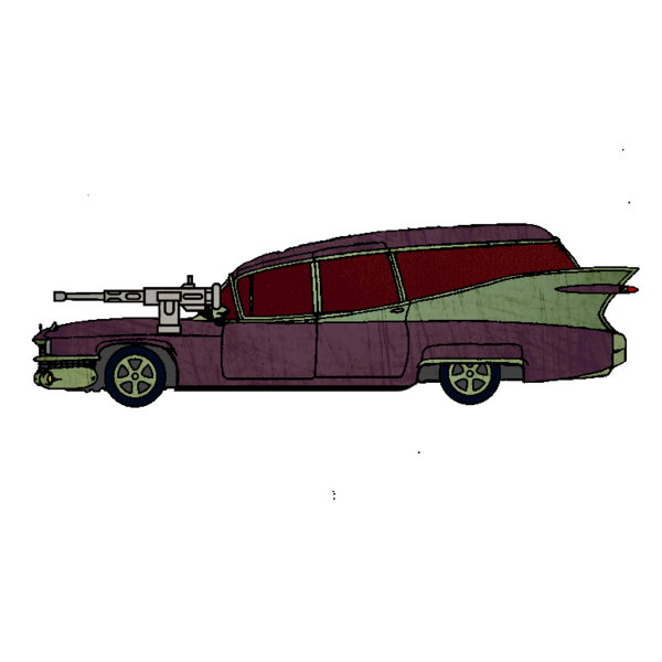 Size: 768x768 | Tagged: safe, artist:thatradhedgehog, derpibooru import, adagio dazzle, aria blaze, sonata dusk, equestria girls, 1959 cadillac, cadillac, hearse, image, png, the dazzlings, the dazzlings tour bus, twisted metal