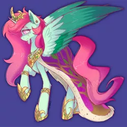 Size: 2048x2048 | Tagged: safe, artist:yumkandie, derpibooru import, oc, oc:aria, unofficial characters only, alicorn, alicorn oc, bracelet, colored wings, ear fluff, ear piercing, facial hair, female, goatee, hoof shoes, horn, image, jewelry, jpeg, mantle, peytral, piercing, regalia, scar, solo, wings