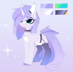 Size: 3970x3887 | Tagged: safe, artist:magnaluna, derpibooru import, oc, unofficial characters only, pony, unicorn, adoptable, chest fluff, clothes, coat markings, ear fluff, female, full body, high res, hooves, horn, image, jewelry, mare, png, socks, solo, standing, tail, thigh highs, unicorn oc