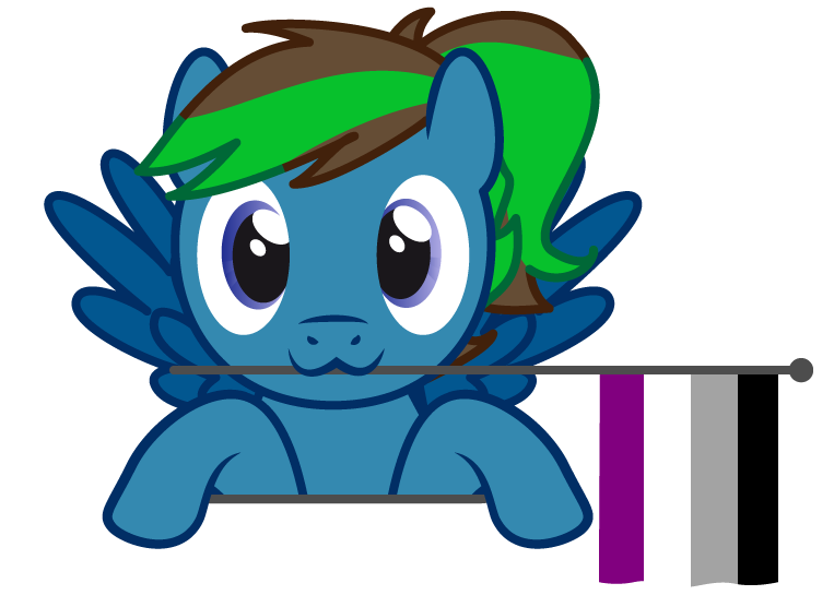 Size: 763x545 | Tagged: safe, artist:hazel bloons, derpibooru import, oc, unofficial characters only, pegasus, pony, asexual pride flag, blue coat, blue eyes, bust, commission, cute, female, flag, holding, holding a flag, image, looking at you, mouth hold, multicolored hair, png, pride, pride flag, pride month, simple background, smiling, solo, transparent background, wings, ych result