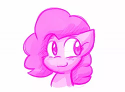 Size: 1191x878 | Tagged: safe, artist:zutcha, derpibooru import, pinkie pie, earth pony, pony, bust, colored sketch, female, image, jpeg, limited palette, looking sideways, mare, portrait, simple background, smiling, solo, white background