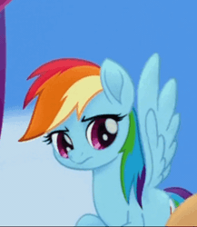 Size: 448x517 | Tagged: safe, derpibooru import, screencap, rainbow dash, my little pony: the movie, animated, cropped, g4, gif, image, solo