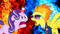 Size: 1280x720 | Tagged: safe, derpibooru import, spitfire, starlight glimmer, wonderbolts academy, 100% rage, 200% angry, angry, argument, debate, furious, image, jpeg, rage, ragelight glimmer, yelling, you're fired