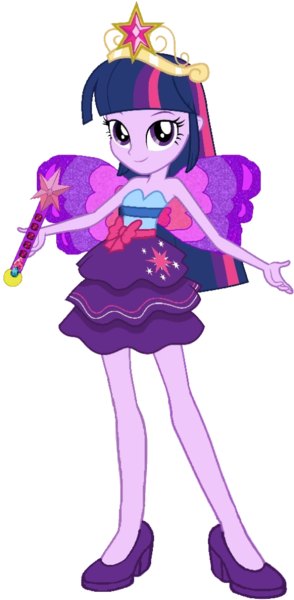 Size: 502x1024 | Tagged: safe, artist:fireluigi29, artist:user15432, derpibooru import, twilight sparkle, twilight sparkle (alicorn), alicorn, fairy, human, equestria girls, big crown thingy, clothes, crown, dress, element of magic, fairy princess, fairy wings, fairyized, fall formal outfits, high heels, image, jewelry, looking at you, magic wand, png, purple wings, regalia, shoes, simple background, sleeveless, strapless, transparent background, wings