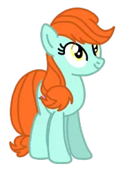 Size: 431x606 | Tagged: safe, artist:mattiedrawsponies, derpibooru import, bright eyes, earth pony, pony, my little pony tales, bright eyedorable, colored, cute, female, full body, g1, g1 to g4, g4, generation leap, hooves, image, mare, orange hair, orange mane, orange tail, png, smiling, solo, standing, tail, vector, yellow eyes