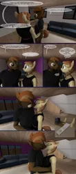 Size: 1440x3280 | Tagged: safe, artist:spud, derpibooru import, button mash, oc, oc:cream heart, comic:family bonds, 3d, buttoncest, canon x oc, comic, conversation, couch, dialogue, female, house, image, incest, jpeg, kissing, male, mother and child, mother and son, shipping, smiling, source filmmaker, straight