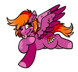 Size: 1320x1228 | Tagged: safe, artist:sexygoatgod, derpibooru import, oc, unofficial characters only, pegasus, pony, adoptable, ear piercing, female, image, lesbian pride flag, piercing, png, pride, pride flag, solo, tongue out, tongue piercing