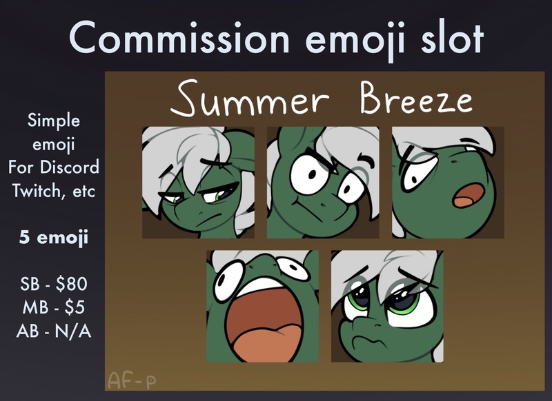 Size: 1374x1000 | Tagged: safe, artist:airfly-pony, derpibooru import, oc, oc:summer breeze, commission, emoji, image, jpeg, slots, twitch, ych example, your character here