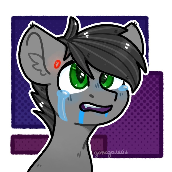 Size: 1000x1000 | Tagged: semi-grimdark, artist:dozhdoley, derpibooru import, oc, oc:dante fly, android, robot, blue blood, crying, detroit: become human, half bat pony, image, jpeg