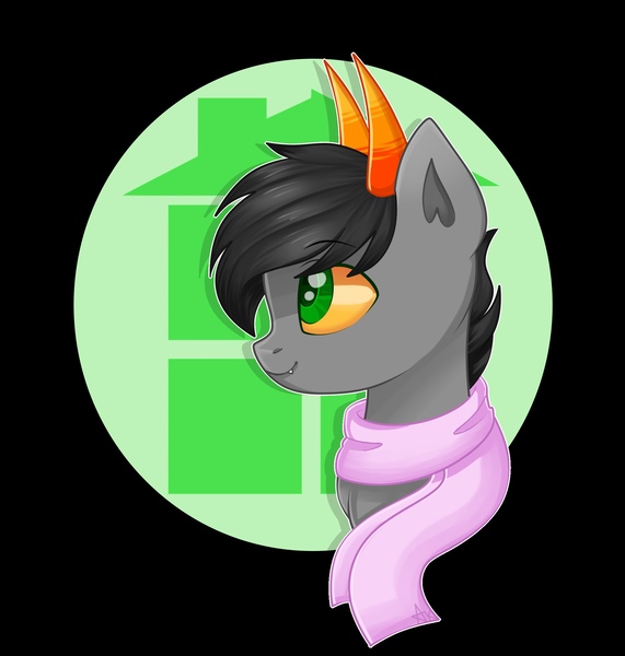 Size: 2000x2100 | Tagged: artist needed, safe, derpibooru import, oc, oc:dante fly, unofficial characters only, pony, undead, vampire, clothes, cosplay, costume, dark background, half bat pony, homestuck, image, jpeg, sbarb icon, scarf, solo