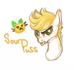 Size: 729x688 | Tagged: safe, artist:hippykat13, artist:sabokat, derpibooru import, oc, unofficial characters only, cat, pony, :c, :p, >:c, angry, food, frown, fruit cat, image, lemon, png, scowl, short hair, sketch, tongue out