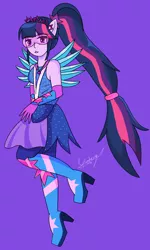 Size: 1148x1908 | Tagged: safe, artist:denisseguadiana, derpibooru import, sci-twi, twilight sparkle, equestria girls, legend of everfree, boots, clothes, crystal guardian, high heel boots, image, png, shoes, solo