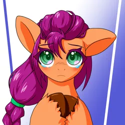 Size: 2000x2000 | Tagged: safe, artist:ragurimo, derpibooru import, sunny starscout, earth pony, pony, g5, image, looking at you, png, teary eyes