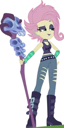 Size: 1024x2040 | Tagged: safe, artist:cencerberon, derpibooru import, fluttershy, equestria girls, equestria girls series, the road less scheduled, the road less scheduled: fluttershy, spoiler:eqg series (season 2), crystal skull staff, female, flutterpunk, image, png, simple background, solo, transparent background, vector