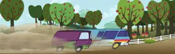 Size: 768x236 | Tagged: safe, artist:thatradhedgehog, derpibooru import, equestria girls, equestria girls series, road trippin, chevrolet g10, gmc motorhome, image, png, the dazzlings tour bus, the rainbooms tour bus, what if