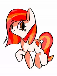 Size: 768x1024 | Tagged: safe, artist:pnpn_721, derpibooru import, oc, oc:poniko, unofficial characters only, earth pony, pony, female, image, jpeg, looking at you, mare, raised hoof, simple background, smiling, smiling at you, solo, white background