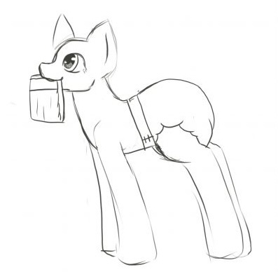 Size: 397x388 | Tagged: questionable, artist:mermaidkuki, derpibooru import, adult foal, commission, diaper, diaper fetish, fetish, image, jpeg, messy diaper, non-baby in diaper, poofy diaper, simple background, solo, white background, ych example, ych sketch, younger, your character here