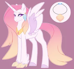 Size: 2287x2133 | Tagged: safe, artist:purplegrim40, derpibooru import, oc, unofficial characters only, classical hippogriff, hippogriff, hybrid, image, interspecies offspring, magical lesbian spawn, offspring, parent:princess celestia, parent:queen novo, parents:novolestia, peytral, png, purple background, simple background