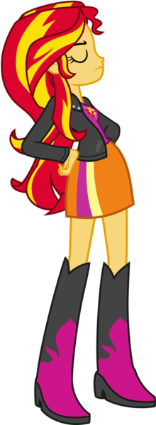 Size: 341x928 | Tagged: safe, sunset shimmer, equestria girls, boots, clothes, high heel boots, image, jacket, leather jacket, png, shirt, shoes, skirt, solo