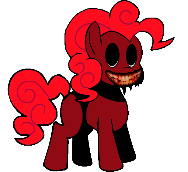 Size: 618x567 | Tagged: grimdark, artist:205tob, derpibooru import, pinkie pie, earth pony, pony, female, image, mare, nightmare fuel, png, simple background, smile.dog, smiling, transparent background, zalgo, zalgo pie