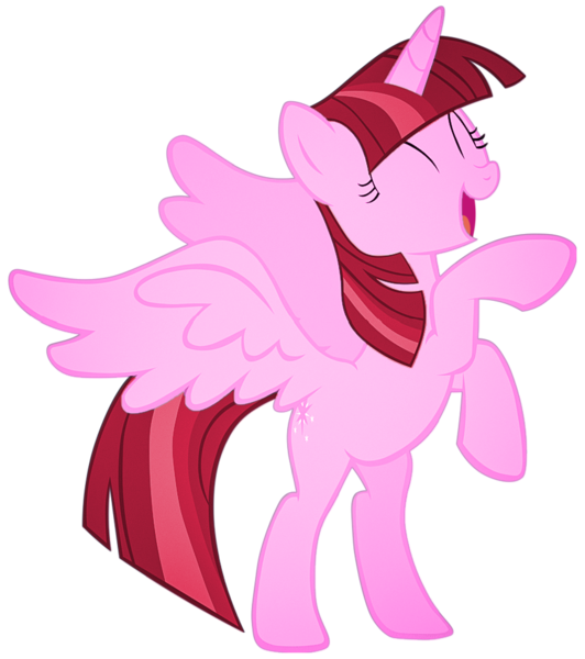 Size: 841x949 | Tagged: artist needed, safe, derpibooru import, twilight sparkle, twilight sparkle (alicorn), alicorn, pony, ^^, bipedal, emoticlone, eyes closed, female, full body, hooves, horn, image, mare, open mouth, open smile, png, rearing, recolor, simple background, smiling, solo, spread wings, transparent background, wings