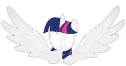 Size: 820x429 | Tagged: safe, derpibooru import, twilight sparkle, twilight sparkle (alicorn), alicorn, pony, emoticlone, female, glow, glowing eyes, horn, image, mare, png, simple background, smiling, spread wings, transparent background, wings