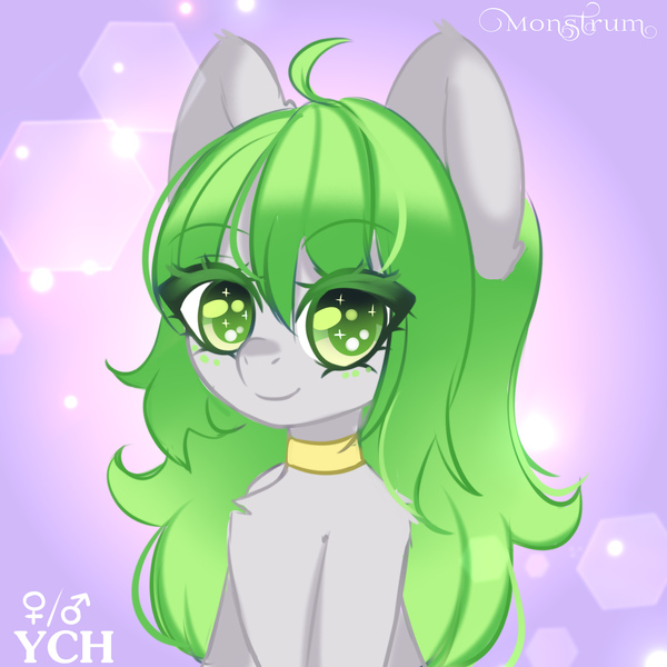 Size: 3000x3000 | Tagged: safe, artist:monstrum, derpibooru import, oc, unofficial characters only, pony, big eyes, bust, commission, cute, green hair, image, jpeg, looking at you, portrait, ych sketch, your character here