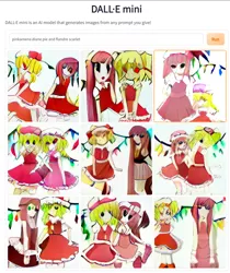 Size: 792x942 | Tagged: safe, dall·e mini, derpibooru import, machine learning generated, pinkie pie, human, anime, clothes, computer generated, crossover, dress, female, flandre scarlet, flandremena, humanized, image, pinkamena diane pie, png, touhou