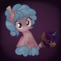 Size: 2000x2000 | Tagged: safe, artist:candy meow, derpibooru import, cozy glow, twilight sparkle, pegasus, pony, doll, female, filly, foal, high res, image, innocent, plushie, png, solo, toy, twilight sparkle plushie, x eyes