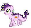 Size: 106x96 | Tagged: safe, artist:sweetchiomlp, derpibooru import, oc, oc:ruby (sweetchiomlp), unofficial characters only, dracony, hybrid, pony, animated, desktop ponies, female, gif, image, interspecies offspring, loop, mare, offspring, parent:rarity, parent:spike, parents:sparity, pixel art, simple background, solo, sprite, transparent background, trotting
