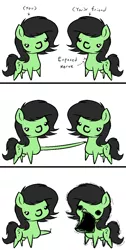 Size: 562x1119 | Tagged: safe, artist:seafooddinner, derpibooru import, oc, oc:anonfilly, unofficial characters only, earth pony, pony, 3 panel comic, agony, comic, duo, exposed nerve, female, filly, image, meme, nerve, pain, png, ponified meme, screaming, simple background, this ended in pain