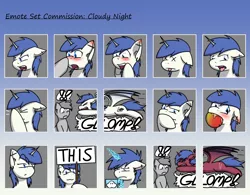Size: 1500x1170 | Tagged: safe, artist:skydreams, derpibooru import, oc, oc:cloudy night, oc:sparky showers, unofficial characters only, alicorn, bat pony, bat pony alicorn, pony, angry, bat wings, blushing, boop, cloud, coffee, coffee mug, commission, dead, disgusted, ear blush, ear piercing, emoji, emotes, facehoof, food, glomp, hmm, horn, image, magic, mango, mug, piercing, png, pounce, sign, squee, telekinesis, tired, wings