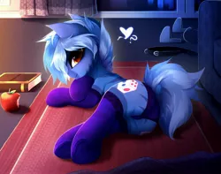 Size: 3831x3012 | Tagged: suggestive, alternate version, artist:magnaluna, derpibooru import, oc, oc:dark straw, unofficial characters only, earth pony, pony, clothes, image, jpeg, socks, stockings, thigh highs