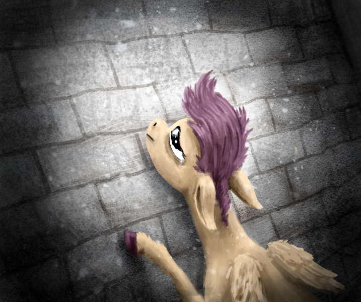 Size: 1195x1000 | Tagged: safe, artist:necromarecy, derpibooru import, scootaloo, pegasus, pony, image, png, sad, solo