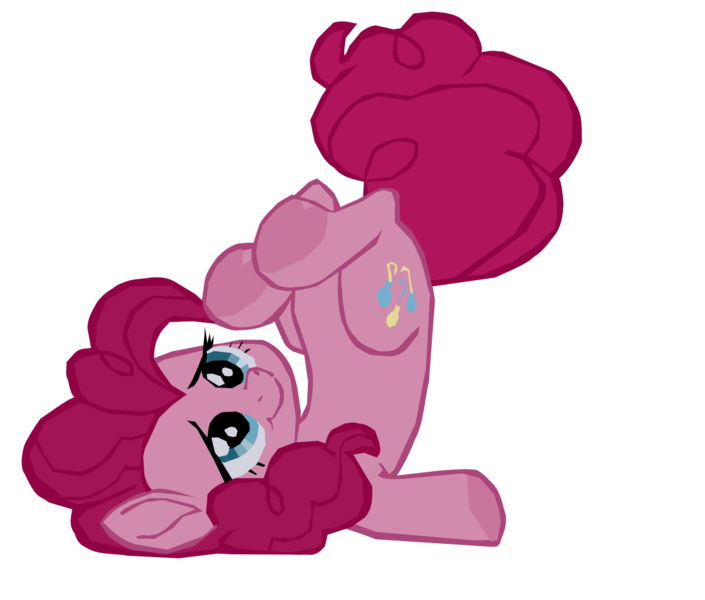 Size: 1280x1090 | Tagged: safe, artist:benpictures1, derpibooru import, pinkie pie, earth pony, pony, my little pony: the movie, blue eyes, cute, diapinkes, female, frog (hoof), image, inkscape, legs in air, mare, pink mane, png, simple background, smiling, solo, transparent background, underhoof, upside down, vector