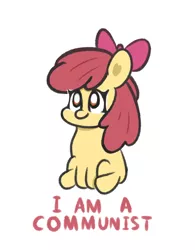 Size: 956x1225 | Tagged: safe, artist:limit-pony, derpibooru import, apple bloom, earth pony, pony, communism, female, filly, foal, image, png, ponymagnets, simple background, solo, text, white background