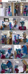 Size: 2000x5190 | Tagged: suggestive, artist:stellarator, derpibooru import, sonata dusk, oc, oc:smoothie, anthro, unguligrade anthro, comic:we will be adored, 3d, ass, blender, blender cycles, butt, clothes, comic, cycles render, female, image, not sfm, png