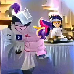 Size: 400x400 | Tagged: safe, derpibooru import, twilight sparkle, human, chef, image, png, starry.ai